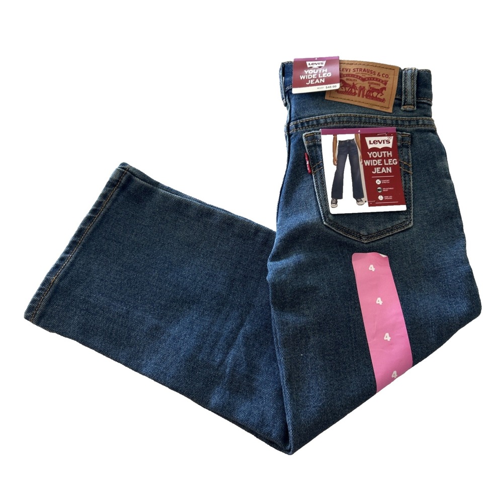 Levi's Jeans Girl's Wide Leg Size 4 Blue Denim Casual Stylish‎ & Comfortable NWT